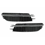 Καλύμματα Πλαϊνών Γρίλιων Προφυλακτήρα Κατάλληλα Για Audi A6 C7 4G (2012-2015) Rs Design Black Με Ένθετα Βουρτσισμένου Αλουμινίου