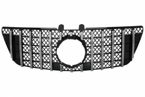Κεντρική Μπροστινή Μάσκα Κατάλληλη Για Mercedes Ml W164 Facelift (07.2008-2011) GT-R Panamericana Design Μαύρο Χρώμιο