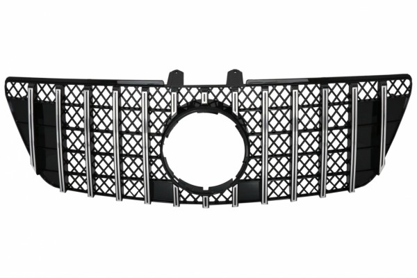 Κεντρική Μπροστινή Μάσκα Κατάλληλη Για Mercedes Ml W164 Facelift (07.2008-2011) GT-R Panamericana Design Μαύρο Χρώμιο