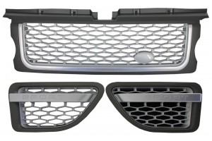 Κεντρική Μάσκα Και Πλευρικοί Αεραγωγοί Κατάλληλο Για Land Range Rover Sport L320 (2005-2008) Autobiography Look Silver Edition