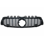 Κεντρική Μάσκα Κατάλληλη Για Mercedes A-Class W177 Hatchback V177 Sedan (04.2018-2022) Mesh GT-R Panamericana Design Μαύρο Χρώμιο