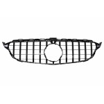 Κεντρική Μάσκα Κατάλληλη Για Mercedes C-Class W205 S205 C205 (2014-2018) GT-R Panamericana Design Μαύρο Με Κάμερα 360 Μοιρών