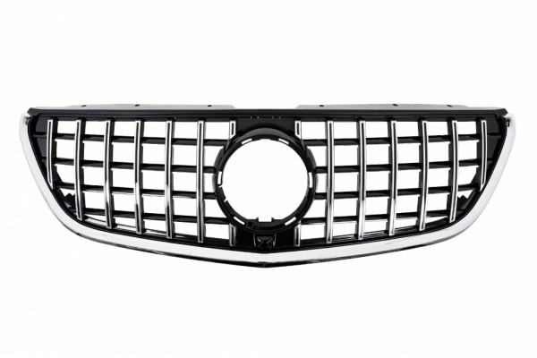 Κεντρική Μάσκα Κατάλληλη Για Mercedes Vito W447 (2020-up) Gtr Panamericana Design Μαύρο Χρώμιο