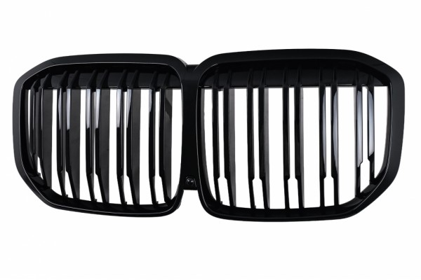 Κεντρική Μάσκα Νεφρών Κατάλληλη Για Bmw X7 G07 (2018-2022) Διπλή Ρίγα Σε Μαύρο Χρώμα Πιάνου