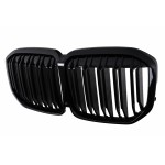 Κεντρική Μάσκα Νεφρών Κατάλληλη Για Bmw X7 G07 (2018-2022) Διπλή Ρίγα Σε Μαύρο Χρώμα Πιάνου