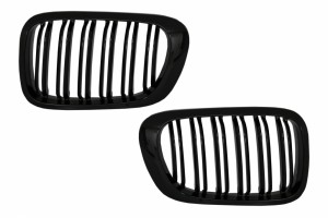 Κεντρικές Γρίλιες Νεφρών Κατάλληλες Για Bmw Σειρά 3 E46 Coupe Cabrio 2 Πόρτες Χωρίς Facelift (1999-2002) Διπλή Ρίγα M Design Piano Black
