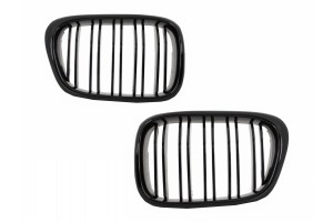 Κεντρικές Γρίλιες Νεφρών Κατάλληλες Για Bmw Σειρά 5 E39 (1997-2003) Διπλή Ρίγα M Design Piano Black