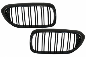 Κεντρικές Γρίλιες Νεφρών Κατάλληλες Για Bmw Σειρά 5 G30 G31 Sedan Touring (2017-2019) Διπλή Ρίγα M Design Piano Black