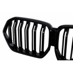 Κεντρικές Γρίλιες Νεφρών Κατάλληλες Για Bmw X6 G06 (2019-2022) Διπλή Ρίγα Πιάνου Μαύρο