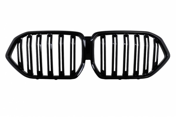 Κεντρικές Γρίλιες Νεφρών Κατάλληλες Για Bmw X6 G06 (2019-2022) Διπλή Ρίγα Πιάνου Μαύρο