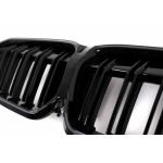 Κεντρικές Γρίλιες Νεφρών Με Led Κατάλληλες Για Bmw Σειρά 3 G20 Sedan G21 Touring (2019-2022) Piano Black