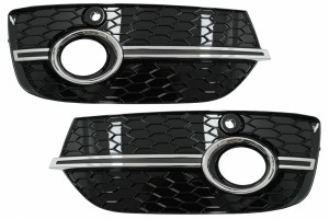 Καλύμματα Φώτων ομίχλης, Πλαϊνές γρίλιες, Κατάλληλα Για Audi Q3 8U (2011-2014) Rs Design Piano Black Chrome