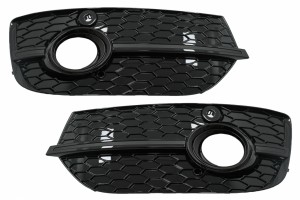 Καλύμματα Φώτων Ομίχλης Για Πλευρικές Γρίλιες Κατάλληλα Για Audi Q3 8U (2011-2014) Rs Design Piano Black