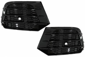 Καλύμματα Φώτων ομίχλης, Πλαϊνές γρίλιες, Κατάλληλα Για Audi Q3 8U Facelift (2014-2017) Rs Design Piano Black