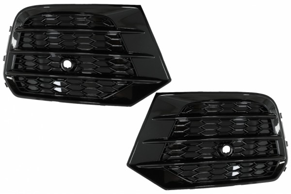 Καλύμματα Φώτων ομίχλης, Πλαϊνές γρίλιες, Κατάλληλα Για Audi Q3 8U Facelift (2014-2017) Rs Design Piano Black