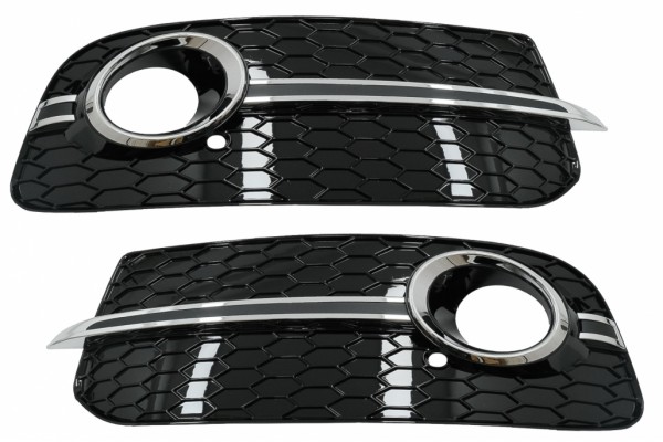 Καλύμματα Φώτων ομίχλης, Πλαϊνές γρίλιες, Κατάλληλα Για Audi Q5 Suv 8R Facelift (2012-2016) Rs Design Black & Chrome Καλύμματα Φώτων ομίχλης, Πλαϊνές γρίλιες, Κατάλληλα Για Audi Q5 Suv 8R Facelift (2012-2016) Rs Design Black & Chrome