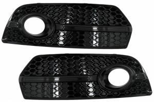 Καλύμματα Φώτων Ομίχλης Για Πλευρικές Γρίλιες Κατάλληλα Για Audi Q5 Suv 8R (2008-2011) Rs Design Piano Black