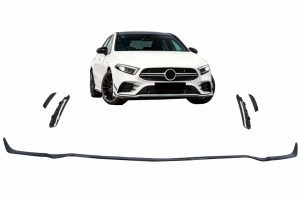 Προέκταση Χείλους Μπροστινού Προφυλακτήρα Κατάλληλη Για Mercedes A-Class W177 V177 Sport-Line / A35 (04.2018-2022) Μαύρο