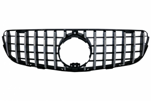 Κεντρική Μάσκα Εμπρός Κατάλληλη Για Mercedes Glc X253 C253 (2015-2018) Gt R Panamericana Look Chrome