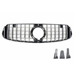 Κεντρική Μάσκα Εμπρός Κατάλληλη Για Mercedes Glc X253 C253 Facelift (2020-2021) Gtr Panamericana Design Black Chrome