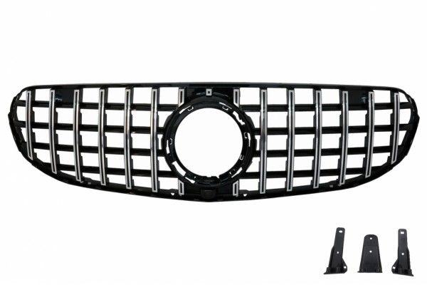 Κεντρική Μάσκα Εμπρός Κατάλληλη Για Mercedes Glc X253 C253 Facelift (2020-2021) Standard&OFF-ROAD Gtr Panamericana Design Χρωμίου