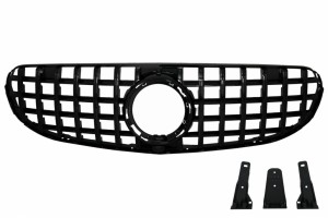 Κεντρική Μάσκα Εμπρός Κατάλληλη Για Mercedes Glc X253 C253 Facelift (2020-2021) Standard & Offroad Gtr Panamericana Design All Black