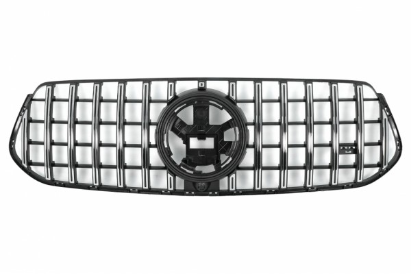 Κεντρική Μάσκα Εμπρός Κατάλληλη Για Mercedes Gle Suv W167 V167 Gle Coupe C167 Sport Package (2019-06.2023) Gtr Panamericana Design Σε Γυαλιστερό Μαύρο Και Χρώμιο