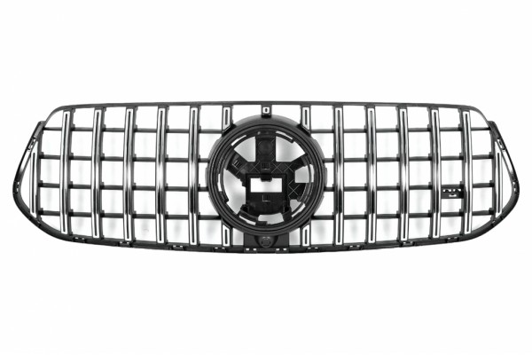 Κεντρική Μάσκα Εμπρός Κατάλληλη Για Mercedes Gle Suv W167 V167 Gle Coupe C167 Sport Package (2019-06.2023) Gtr Panamericana Design Σε Γυαλιστερό Μαύρο Και Χρώμιο