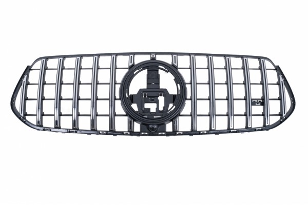 Κεντρική Μάσκα Εμπρός Κατάλληλη Για Mercedes Gle Suv W167 V167 Gle Coupe C167 Sport Package (2019-06.2023) Gtr Panamericana Design Σε Γυαλιστερό Μαύρο Και Χρώμιο