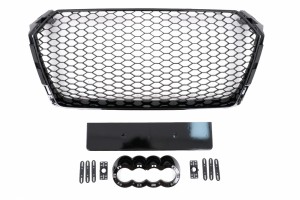 Μπροστινή Μάσκα Κατάλληλη Για Audi A4 B9 8W (2016-2018) Sedan Avant Rs Design Gloss Black