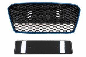 Μπροστινή Μάσκα Κατάλληλη Για Audi R8 42 1ης Γενιάς Facelift (2013-2015) Rs Design Γυαλιστερό Μαύρο Μπλε