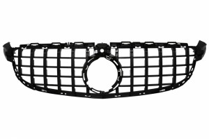 Μπροστινή Μάσκα Κατάλληλη Για Mercedes C-Class C63 W205 Sedan S205 T-Modell A205 Cabriolet C205 Coupe (03.2018-2020) Με Κάμερα Σε Μαύρο Χρώμα