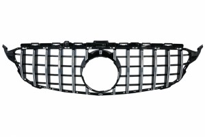 Μπροστινή Μάσκα Κατάλληλη Για Mercedes C-Class W205 S205 C205 A205 (2014-2018) GT-R Panamericana Design Crom Χωρίς Κάμερα