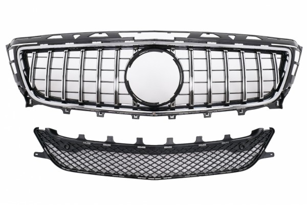 Μπροστινή Μάσκα Κατάλληλη Για Mercedes Cls W218 C218 (2011-2014) X218 Shooting Brake (2012-2014) GT-R Panamericana Design Χρωμίου