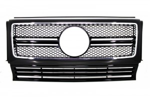 Μπροστινή Μάσκα Κατάλληλη Για Mercedes G-Class W463 (1990-2012) G65 Design Piano Black Chrome Frame