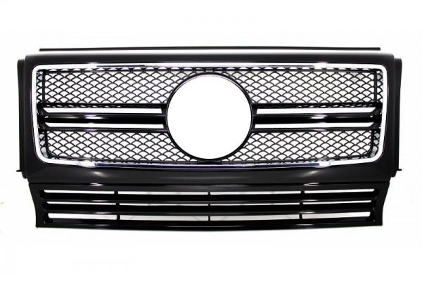 Μπροστινή Μάσκα Κατάλληλη Για Mercedes G-Class W463 (1990-2012) G65 Design Piano Black Chrome Frame