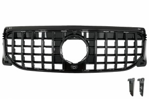 Μπροστινή Μάσκα Κατάλληλη Για Mercedes GLB-Class X247 (2019-2023) GT-R Panamericana Design Piano Black