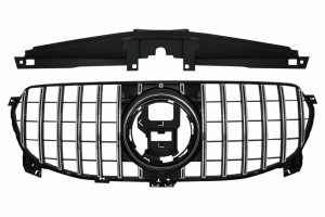 Μπροστινή Μάσκα Κατάλληλη Για Mercedes Gle W167 V167 C167 Standard Edition (2019-06.2023) GT-R Panamericana Design Χρώμιο Μαύρο