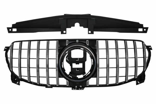 Μπροστινή Μάσκα Κατάλληλη Για Mercedes Gle W167 V167 C167 Standard Edition (2019-06.2023) GT-R Panamericana Design Χρώμιο Μαύρο