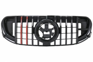 Μπροστινή Μάσκα Με Κόκκινο Ένθετο Κατάλληλο Για Mercedes Gls Suv X167 (2019-2023) Gtr Design