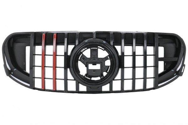 Μπροστινή Μάσκα Με Κόκκινο Ένθετο Κατάλληλο Για Mercedes Gls Suv X167 (2019-2023) Gtr Design Μπροστινή Μάσκα Με Κόκκινο Ένθετο Κατάλληλο Για Mercedes Gls Suv X167 (2019-2023) Gtr Design