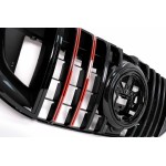 Μπροστινή Μάσκα Με Κόκκινο Ένθετο Κατάλληλο Για Mercedes Gls Suv X167 (2019-2023) Gtr Design Μπροστινή Μάσκα Με Κόκκινο Ένθετο Κατάλληλο Για Mercedes Gls Suv X167 (2019-2023) Gtr Design