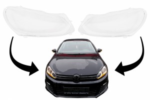 Γυαλιά Προβολέων Κατάλληλα Για Vw Golf 6 Vi Mk6 (2008-2014) Με Διαφανή κρύσταλλα.