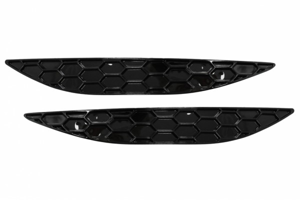 Κάλυμμα Ανακλαστήρα Πίσω Προφυλακτήρα Με Κυψελοειδή Σχεδίαση Κατάλληλο Για Vw Golf 7 Hatchback 5G (2013-2017) R / R-Line Προφυλακτήρα