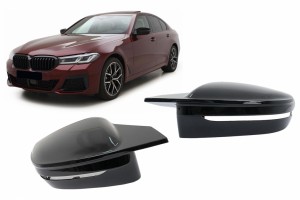 Καλύμματα Καθρεφτών Κατάλληλα Για Bmw Σειρά 5 G30 G31 G38 (2017-2019) Σειρά 6 G32 (2017-2019) Σειρά 7 G11 G12 (2015-2019) Σειρά 8 G14 G15 G16 (2017-2019) M Sport Design Γυαλιστερό Μαύρο Lhd