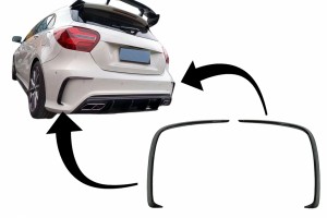 Πίσω Προφυλακτήρες Flics, Πλευρικά Πτερύγια Κατάλληλα Για Mercedes A-Class W176 (2012-2018) Piano Black