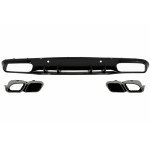 Διαχύτης Πίσω Προφυλακτήρα Κατάλληλος Για Mercedes C-Class C205 A205 Coupe Cabriolet (2014-2019) Facelift C63S Design Ασημί Άκρες