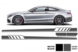 Αυτοκόλλητο Πλαϊνών Αυτοκόλλητων Βινυλίου Σκούρο Γκρι Κατάλληλο Για Mercedes C-Class C205 Coupe A205 Cabriolet (2014-) C63 Design