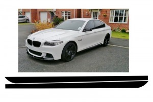 Αυτοκόλλητα Πλαϊνών Αυτοκόλλητων Βινυλίου Ματ Μαύρο Κατάλληλο Για Bmw Σειρά 5 F10 F11 (2011-Επειτα) M-Performance Design