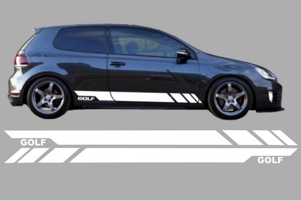 Αυτοκόλλητο Πλαϊνών Αυτοκόλλητων Βινυλίου Λευκό Κατάλληλο Για Vw Golf 5 6 7 V Vi Vii (2003-και μετά)